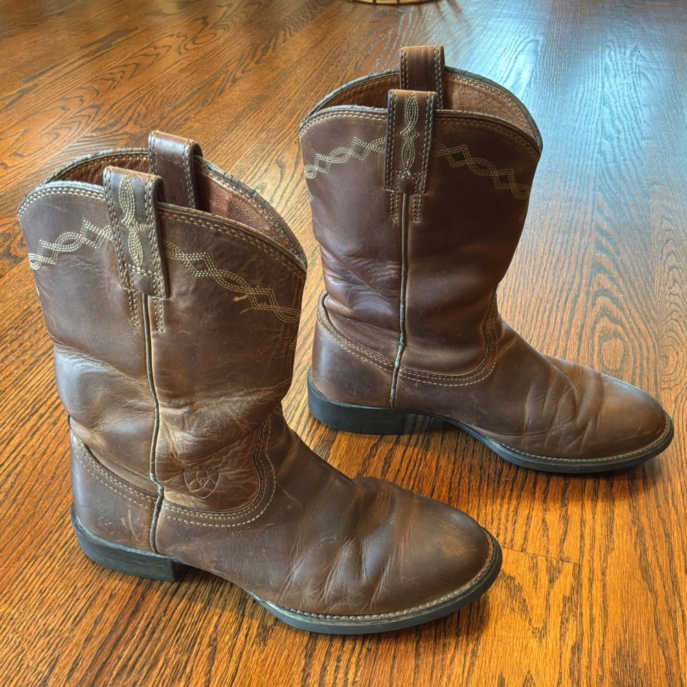 Ariat Heritage Roper Brown Leather Western Cowboy Boots 14525 Womens 7.5 B